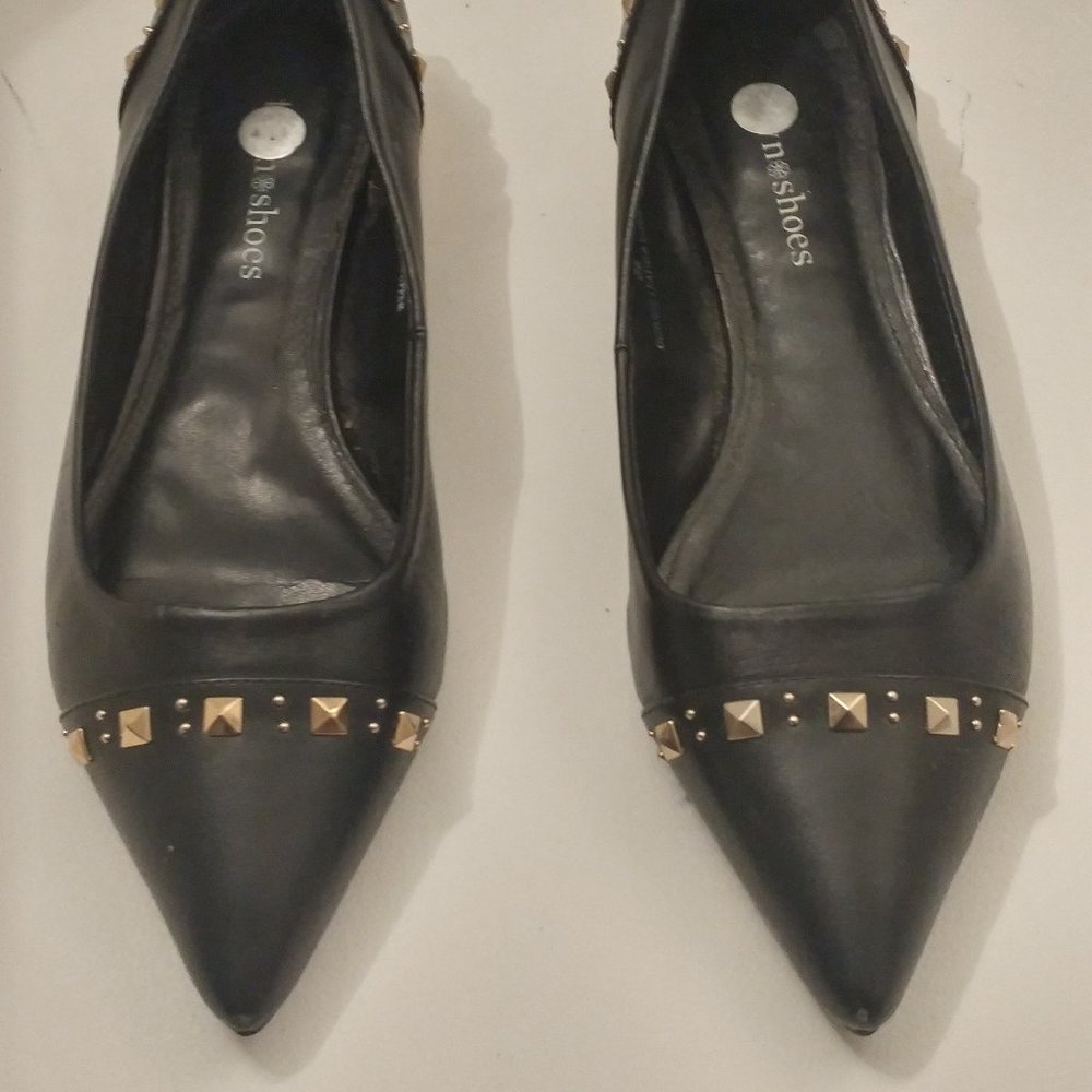 Black Stud Flats by Town Shoes